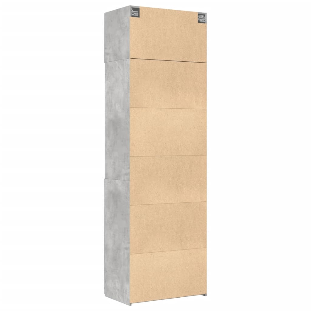 Armadietto Grigio Cemento 70x42,5x225 cm in Truciolato - homemem39