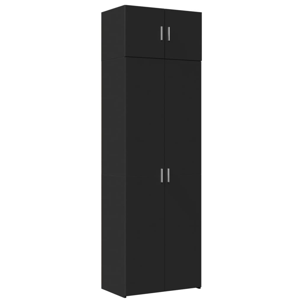 Mobile Portaoggetti Nero 70x42,5x225 cm in Truciolato - homemem39