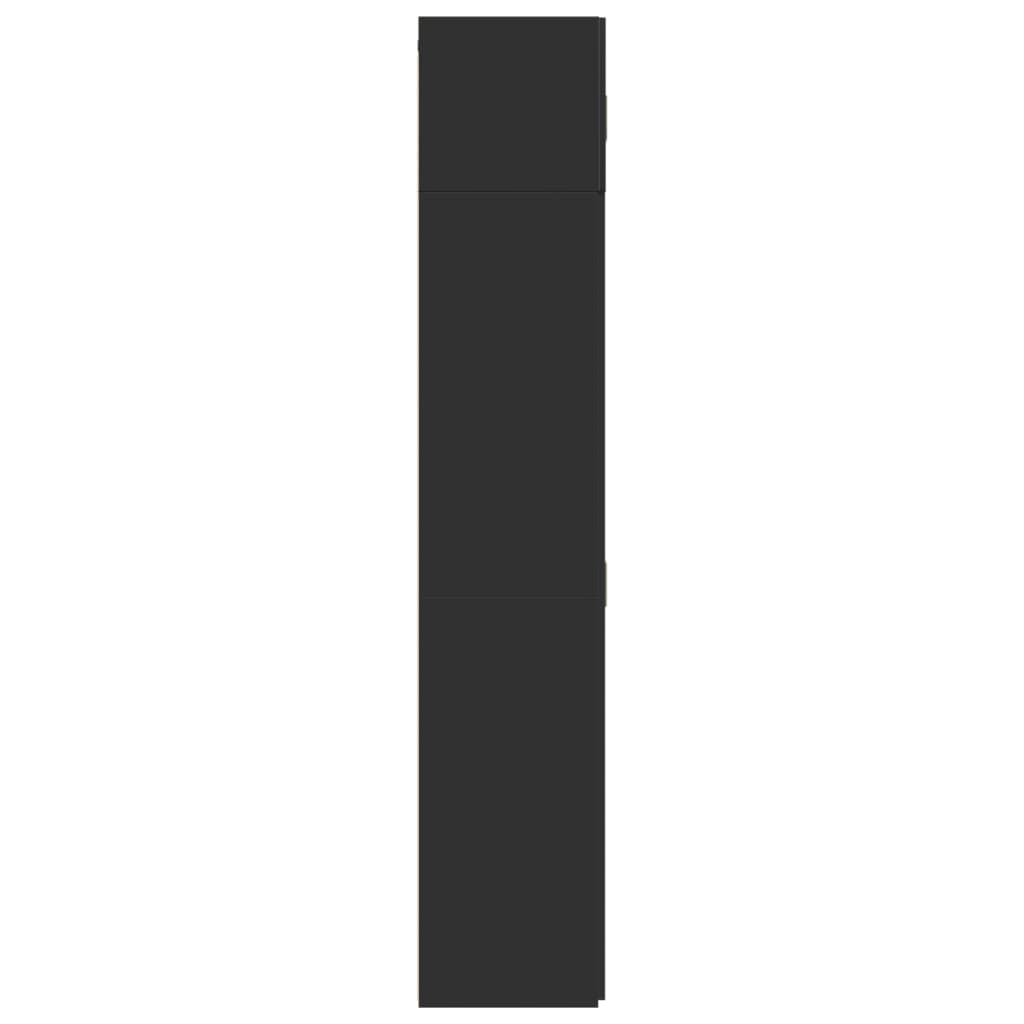 Mobile Portaoggetti Nero 70x42,5x225 cm in Truciolato - homemem39