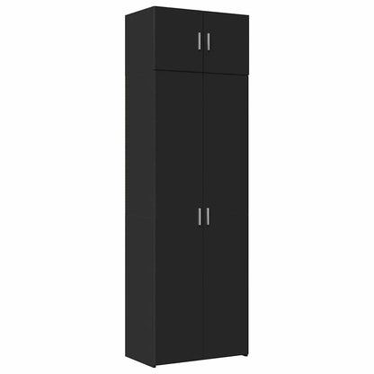 Mobile Portaoggetti Nero 70x42,5x225 cm in Truciolato - homemem39