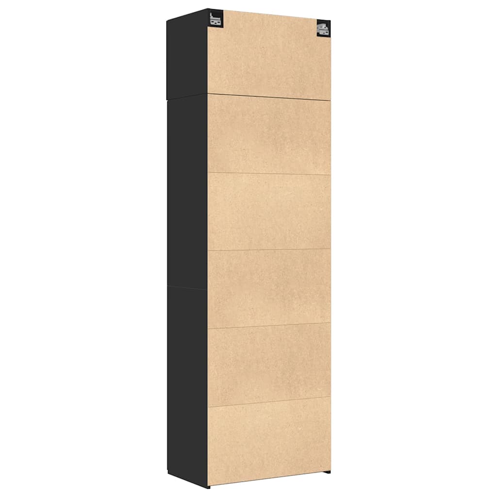 Mobile Portaoggetti Nero 70x42,5x225 cm in Truciolato - homemem39