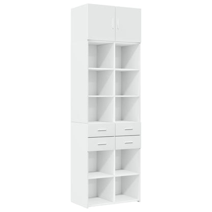 Mobile Portaoggetti Bianco 70x42,5x225 cm in Truciolato - homemem39