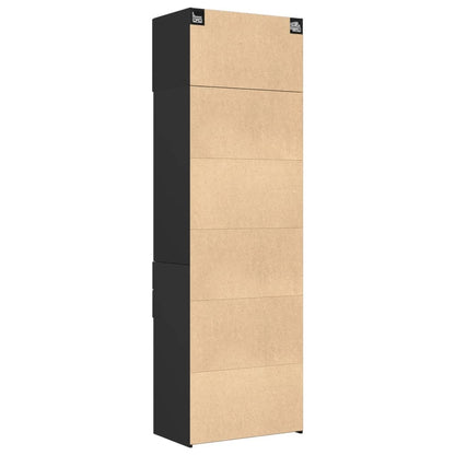 Mobile Portaoggetti Nero 70x42,5x225 cm in Truciolato - homemem39