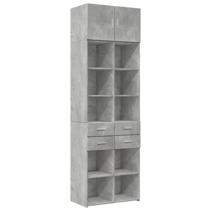 Armadietto Grigio Cemento 70x42,5x225 cm in Legno Multistrato - homemem39