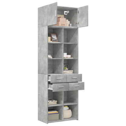 Armadietto Grigio Cemento 70x42,5x225 cm in Legno Multistrato - homemem39