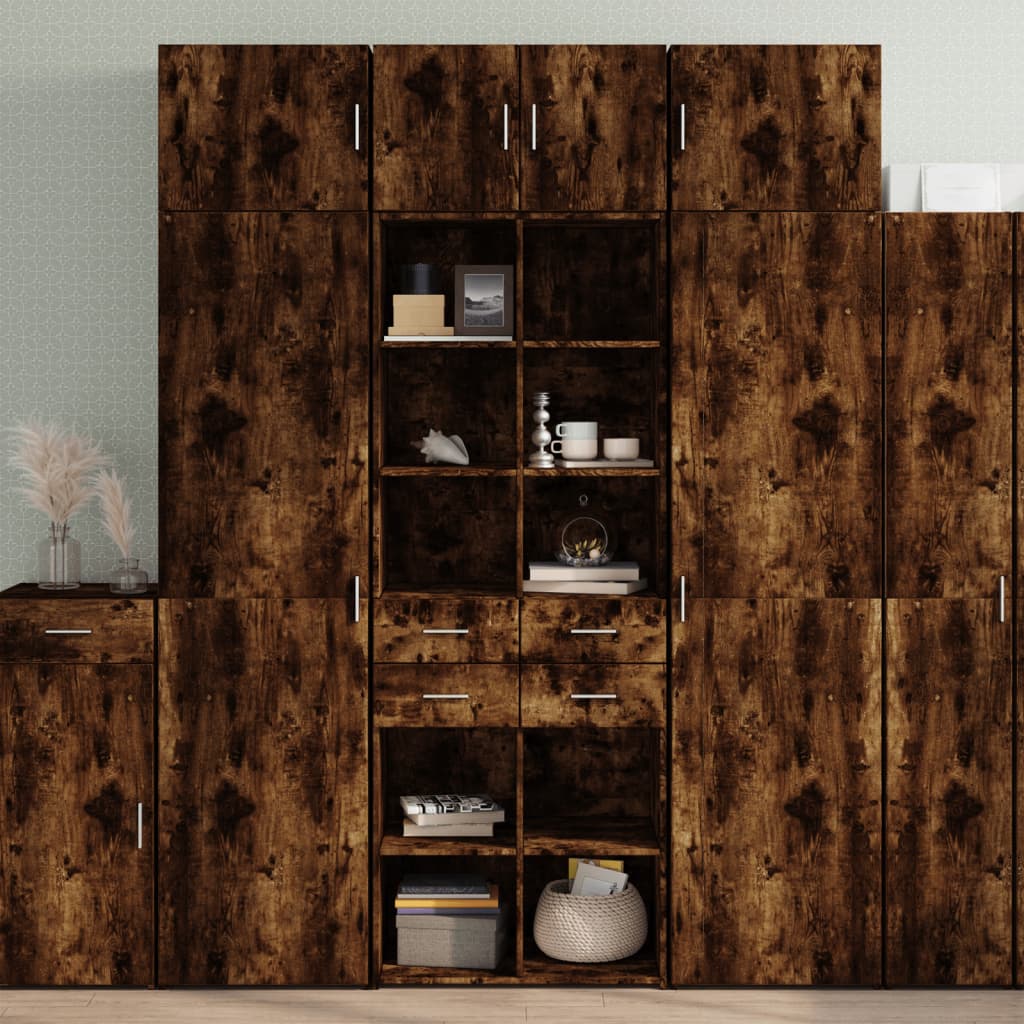 Armadietto Rovere Fumo 70x42,5x225 cm in Legno Multistrato - homemem39