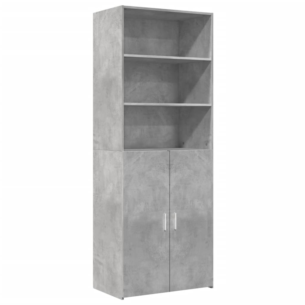 Credenza Grigio Cemento 70x42,5x185 cm in Legno Multistrato - homemem39