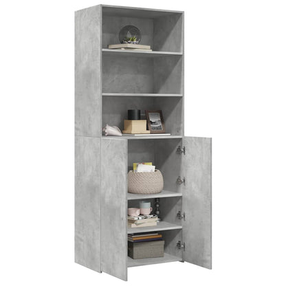 Credenza Grigio Cemento 70x42,5x185 cm in Legno Multistrato - homemem39