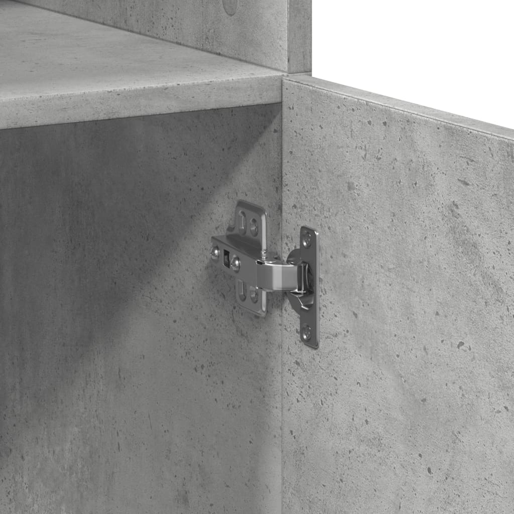 Credenza Grigio Cemento 70x42,5x185 cm in Legno Multistrato - homemem39