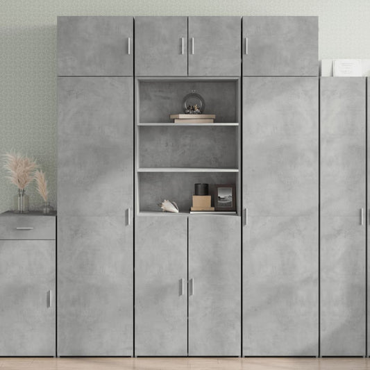 Credenza Grigio Cemento 70x42,5x185 cm in Legno Multistrato - homemem39