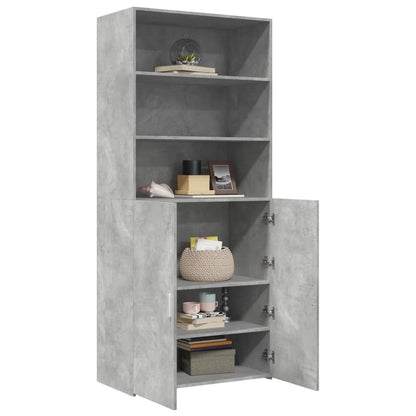 Credenza Grigio Cemento 80x42,5x185 cm in Legno Multistrato - homemem39
