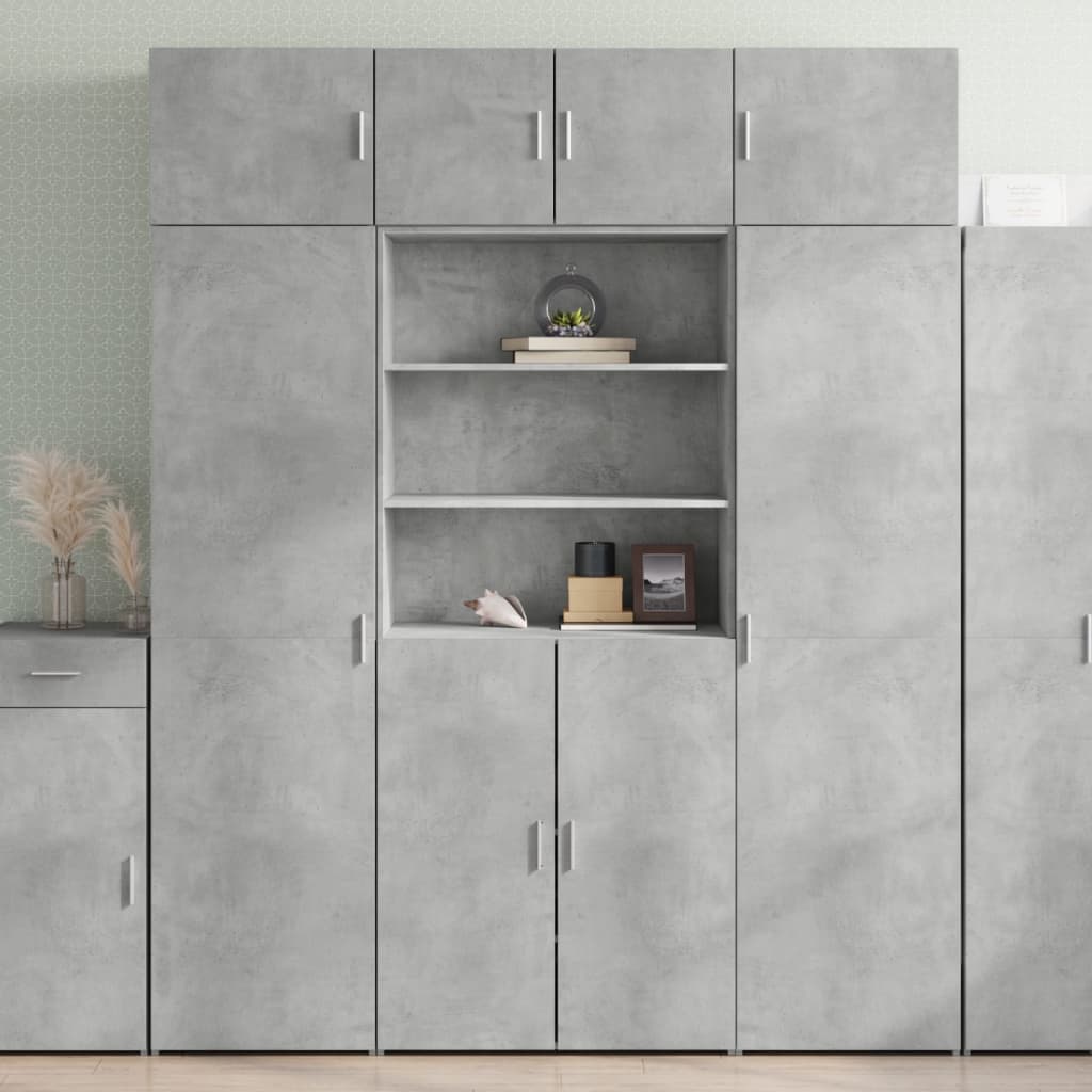 Credenza Grigio Cemento 80x42,5x185 cm in Legno Multistrato - homemem39