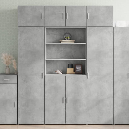 Credenza Grigio Cemento 80x42,5x185 cm in Legno Multistrato - homemem39