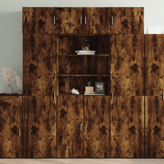 Credenza Rovere Fumo 80x42,5x185 cm in Legno Multistrato - homemem39