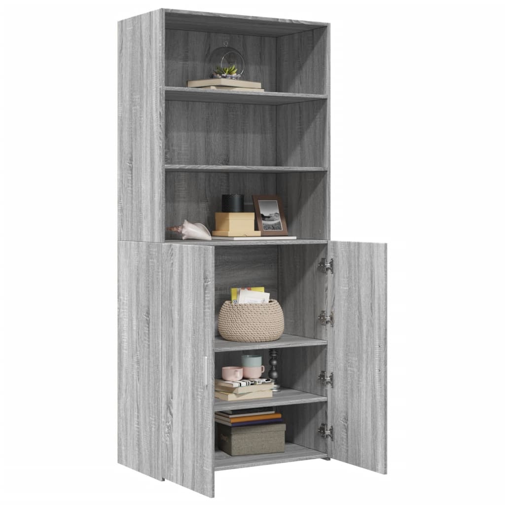 Credenza Grigio Sonoma 80x42,5x185 cm in Legno Multistrato - homemem39