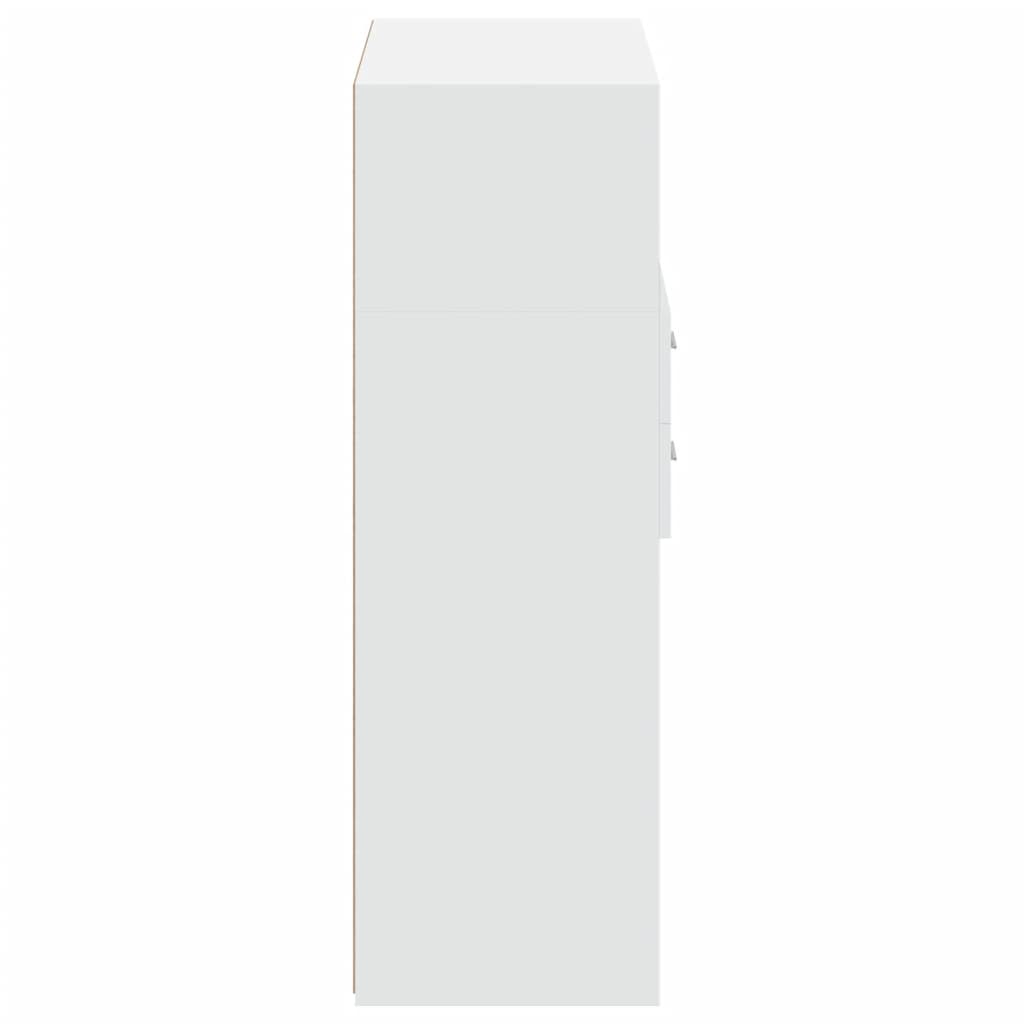 Credenza Bianca 80x42,5x124 cm in Legno Multistrato - homemem39