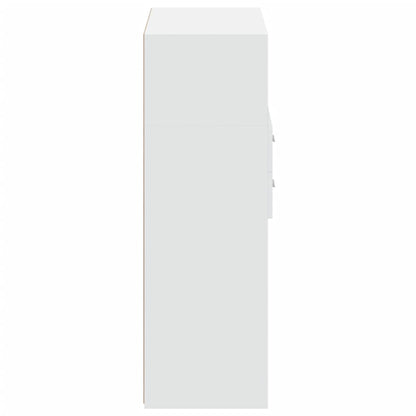 Credenza Bianca 80x42,5x124 cm in Legno Multistrato - homemem39