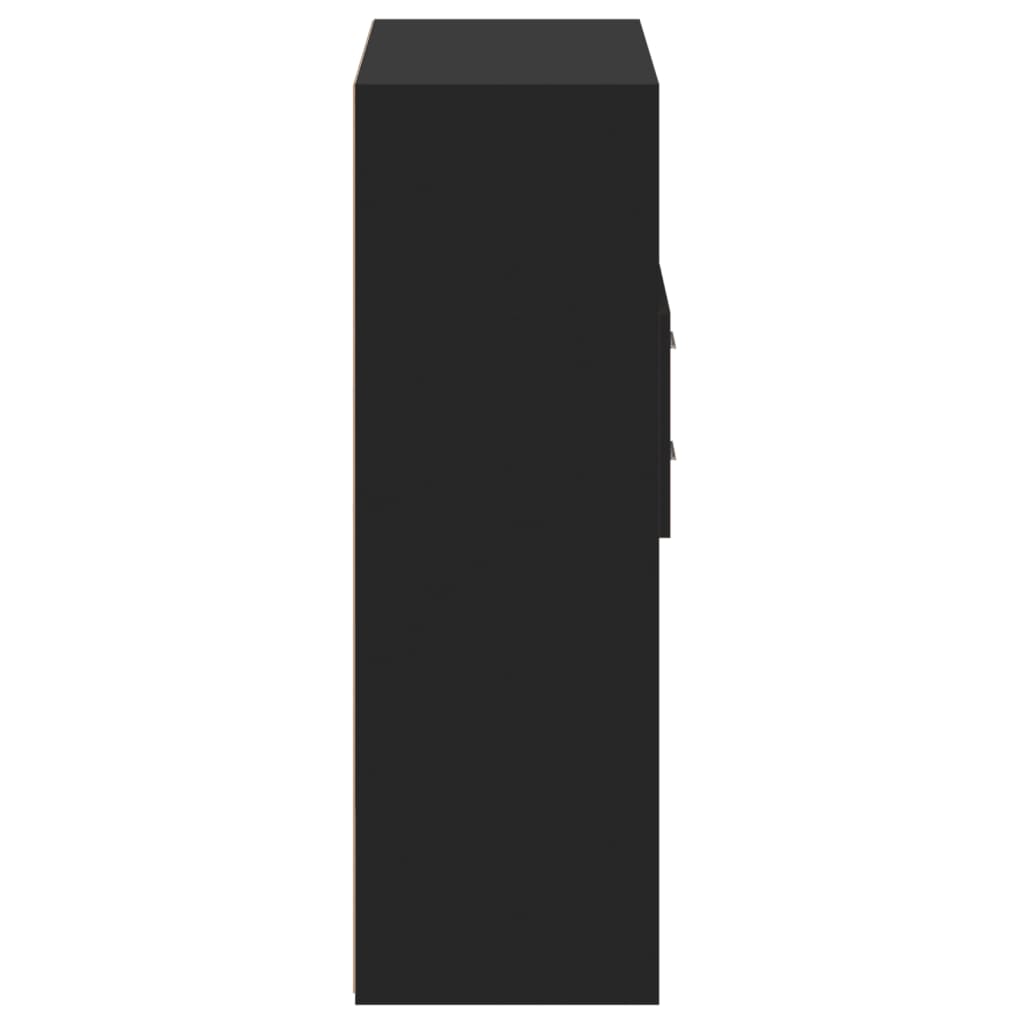 Credenza Nera 80x42,5x124 cm in Legno Multistrato - homemem39