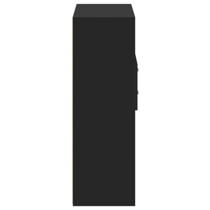 Credenza Nera 80x42,5x124 cm in Legno Multistrato - homemem39