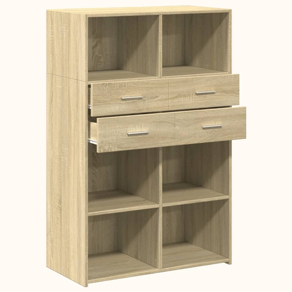 Credenza Rovere Sonoma 80x42,5x124 cm in Legno Multistrato - homemem39
