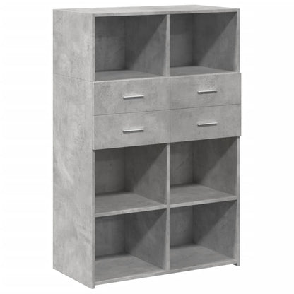 Credenza Grigio Cemento 80x42,5x124 cm in Legno Multistrato - homemem39