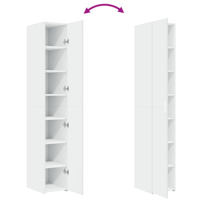 Credenza Bianca 30x42,5x185 cm in Legno Multistrato - homemem39