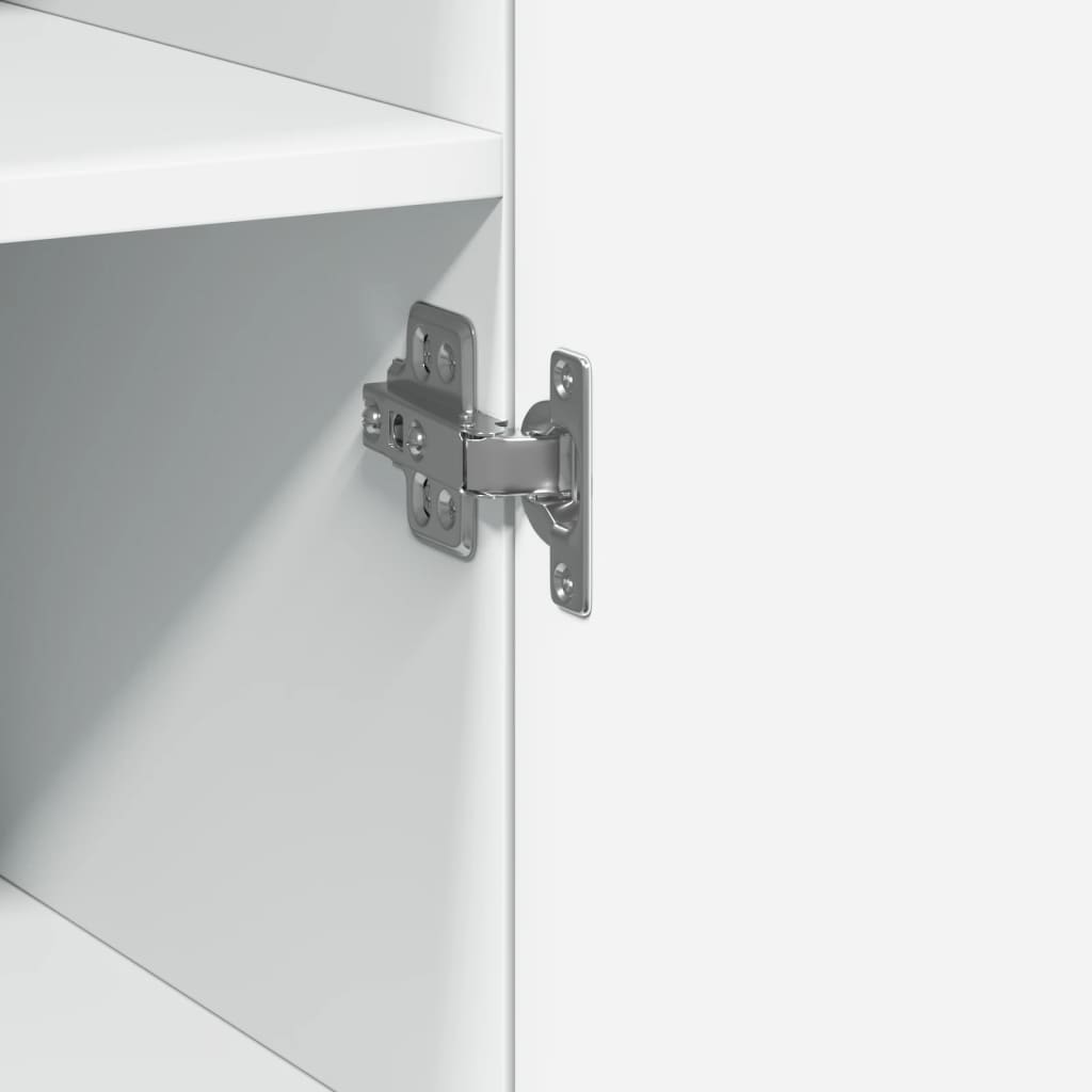 Credenza Bianca 30x42,5x185 cm in Legno Multistrato - homemem39