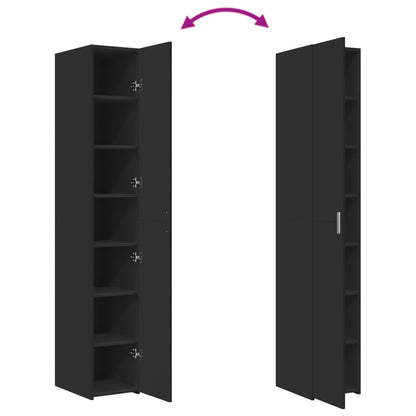 Credenza Nera 30x42,5x185 cm in Legno Multistrato - homemem39