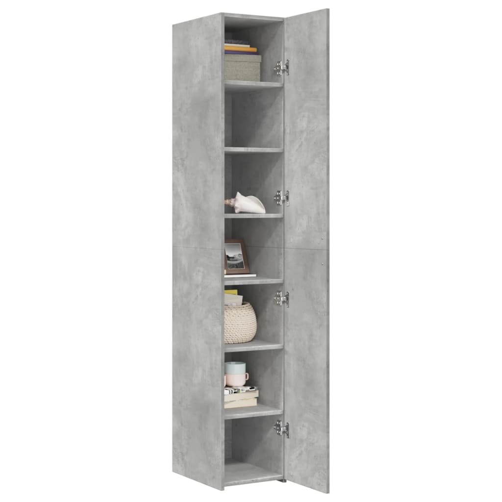 Credenza Grigio Cemento 30x42,5x185 cm in Legno Multistrato - homemem39