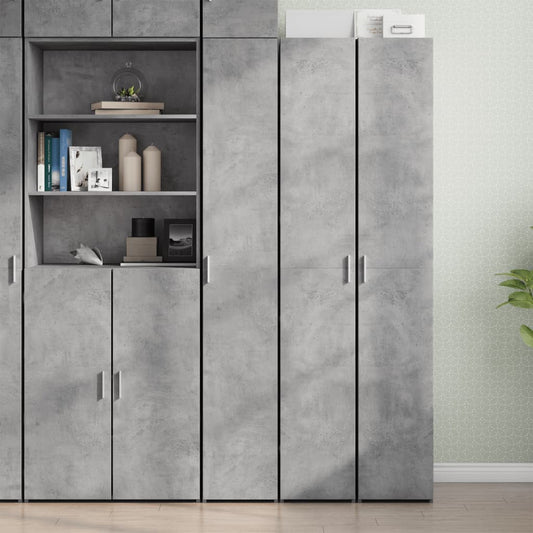 Credenza Grigio Cemento 30x42,5x185 cm in Legno Multistrato - homemem39