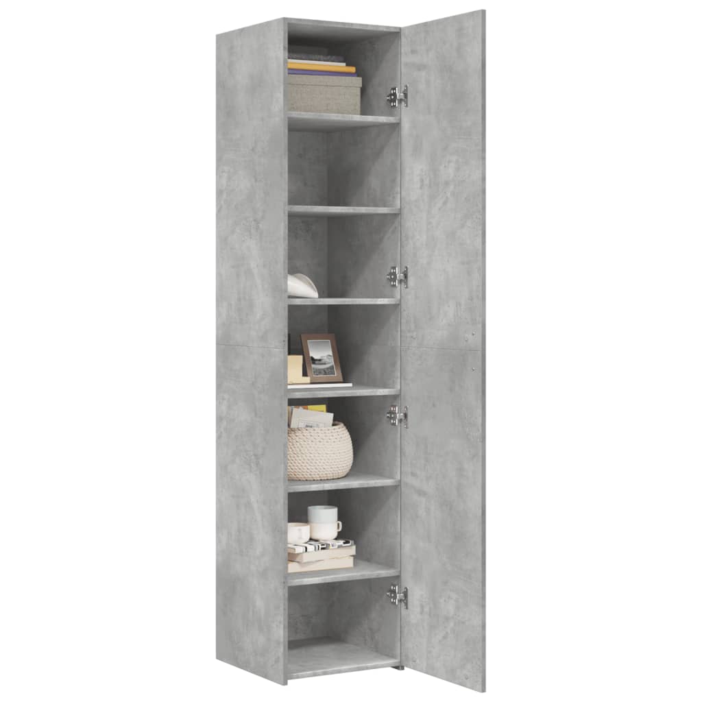 Credenza Grigio Cemento 40x42,5x185 cm in Legno Multistrato - homemem39