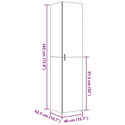 Credenza Grigio Sonoma 40x42,5x185 cm in Legno Multistrato - homemem39