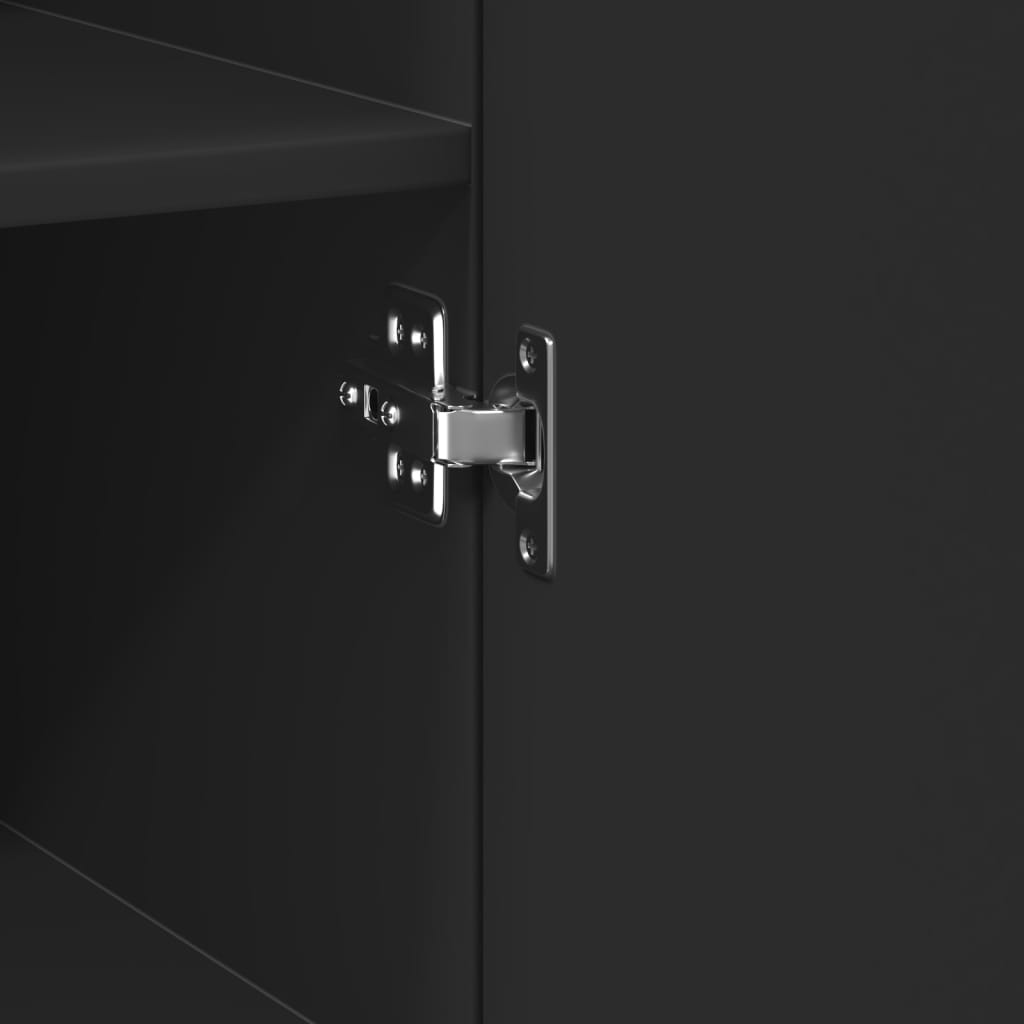 Credenza Nera 45x42,5x185 cm in Legno Multistrato - homemem39