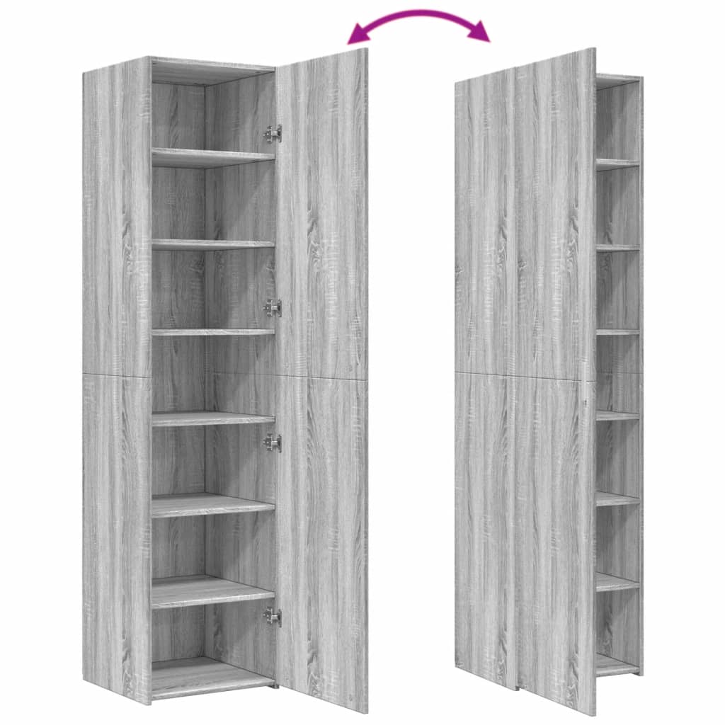 Credenza Grigio Sonoma 45x42,5x185 cm in Legno Multistrato - homemem39