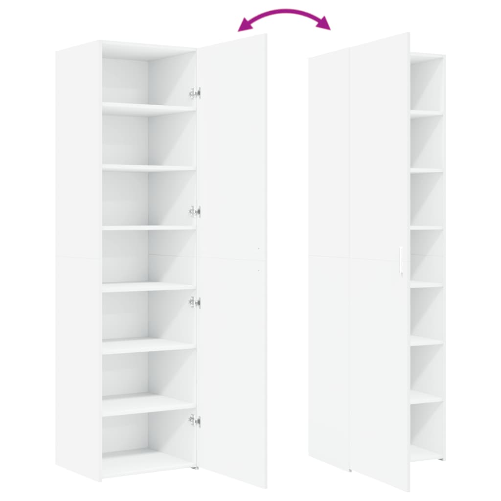 Credenza Bianca 50x42,5x185 cm in Legno Multistrato - homemem39