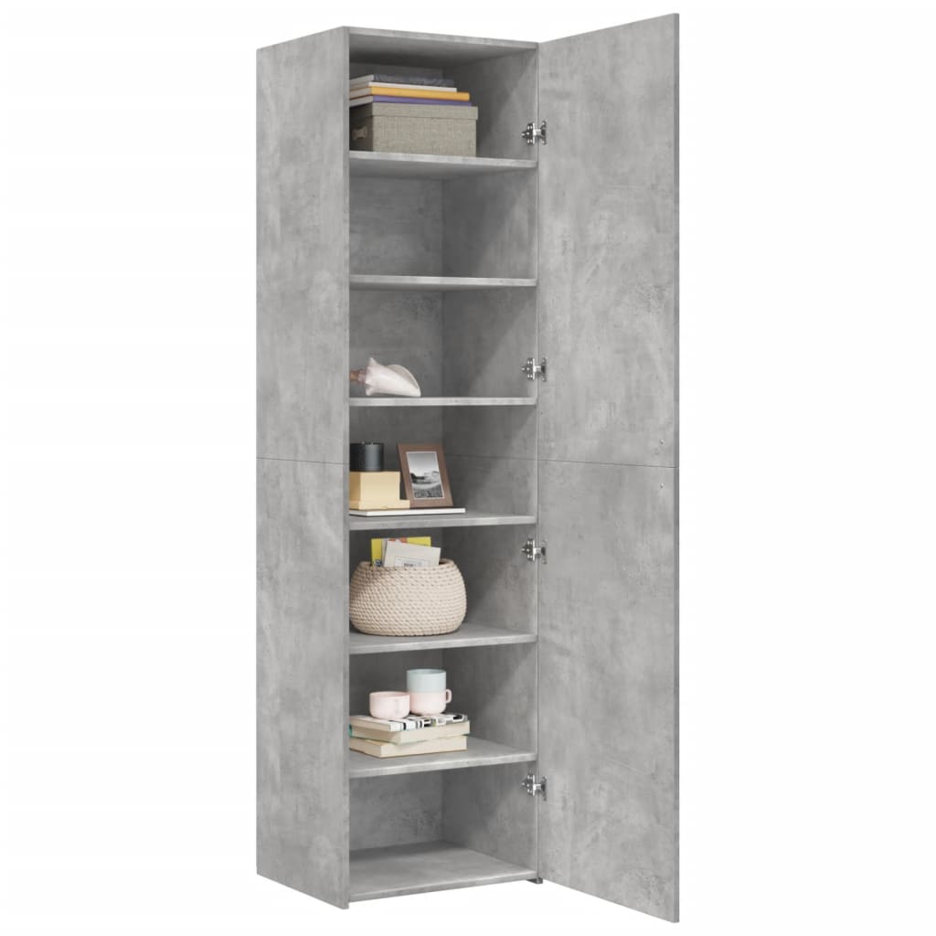 Credenza Grigio Cemento 50x42,5x185 cm in Legno Multistrato