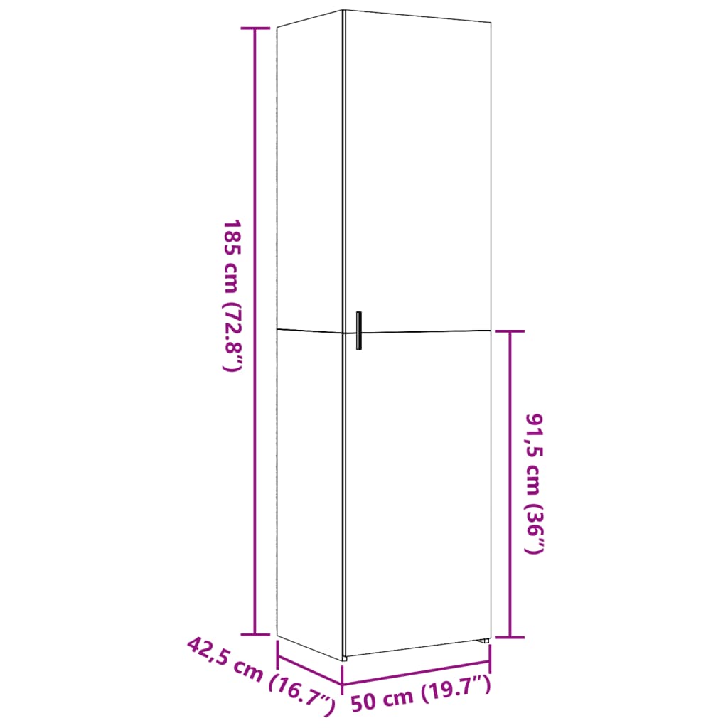 Credenza Grigio Cemento 50x42,5x185 cm in Legno Ingegnerizzato | homemem39