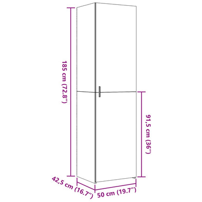 Credenza Grigio Cemento 50x42,5x185 cm in Legno Ingegnerizzato | homemem39