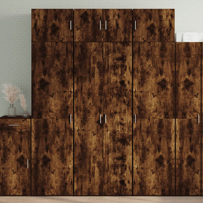 Credenza Rovere Fumo 70x42,5x185 cm in Legno Multistrato