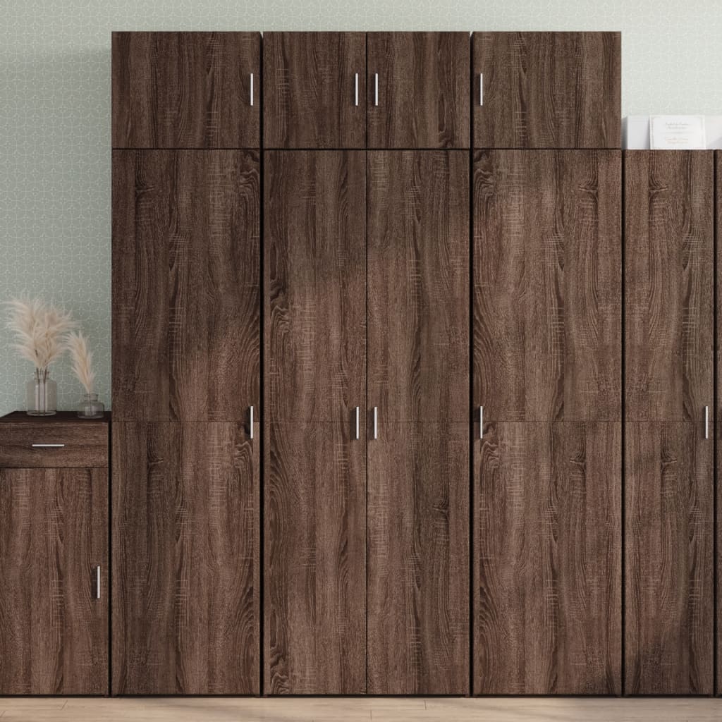 Credenza Rovere Marrone 70x42,5x185 cm in Legno Multistrato - homemem39