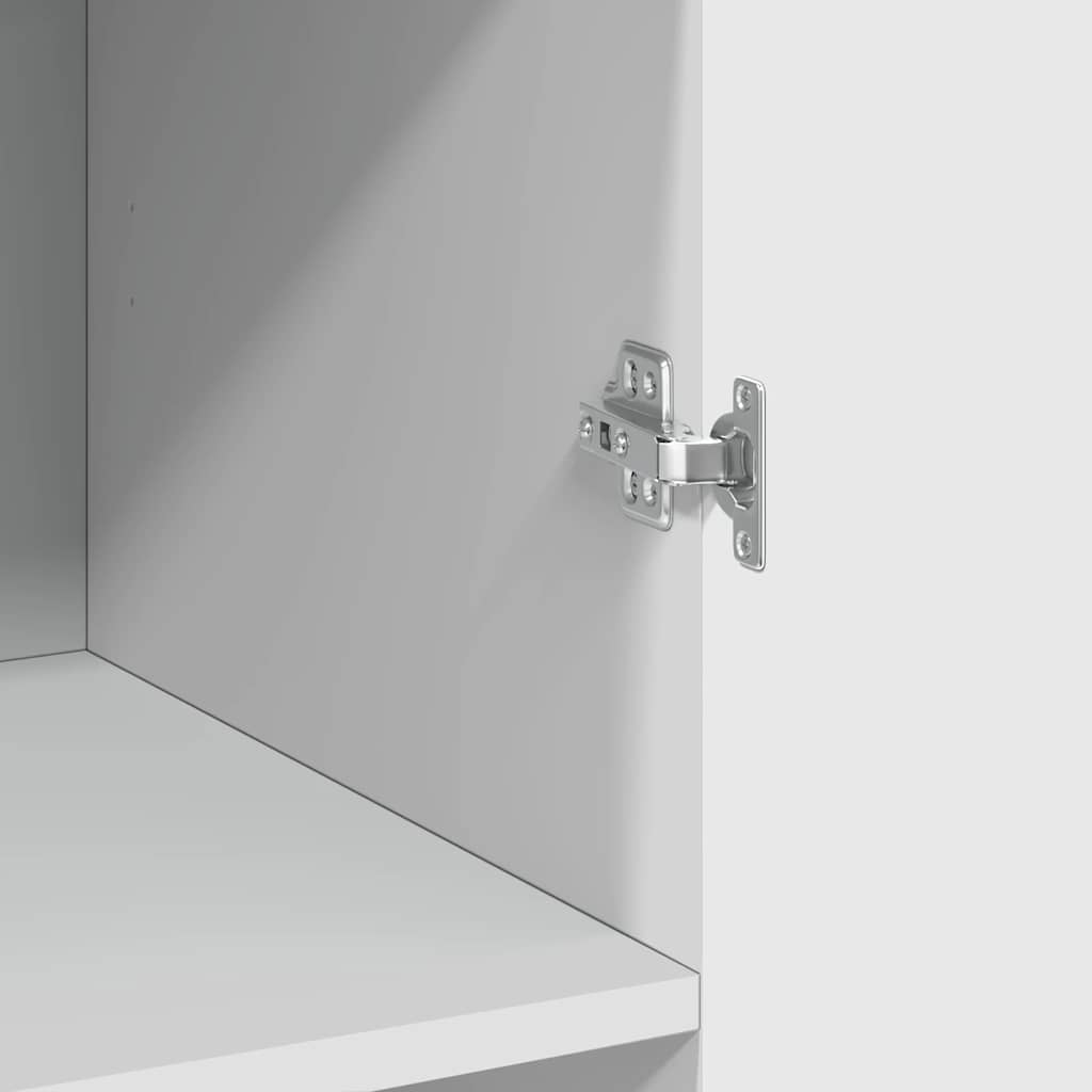 Credenza Bianca 70x42,5x185 cm in Legno Multistrato - homemem39