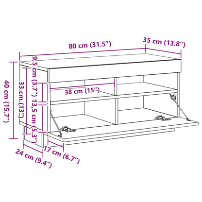 Credenza Grigio Cemento 70x42,5x185 cm in Legno Multistrato - homemem39