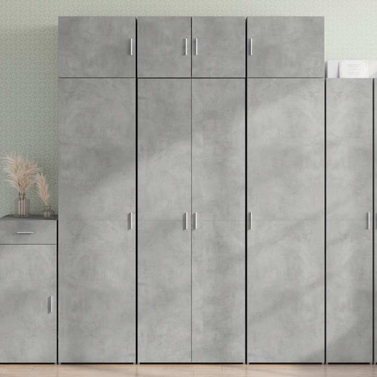 Credenza Grigio Cemento 70x42,5x185 cm in Legno Multistrato - homemem39