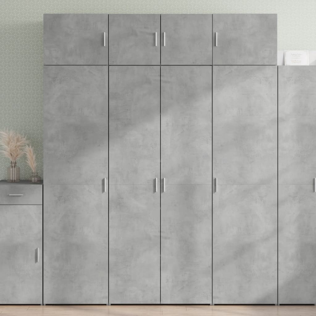 Credenza Grigio Cemento 80x42,5x185 cm in Legno Multistrato - homemem39