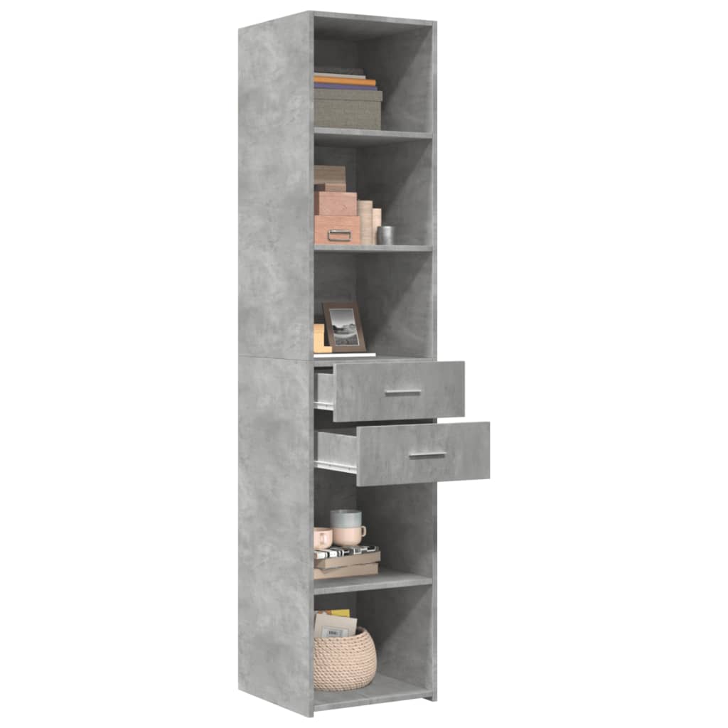 Credenza Grigio Cemento 40x42,5x185 cm in Legno Multistrato - homemem39