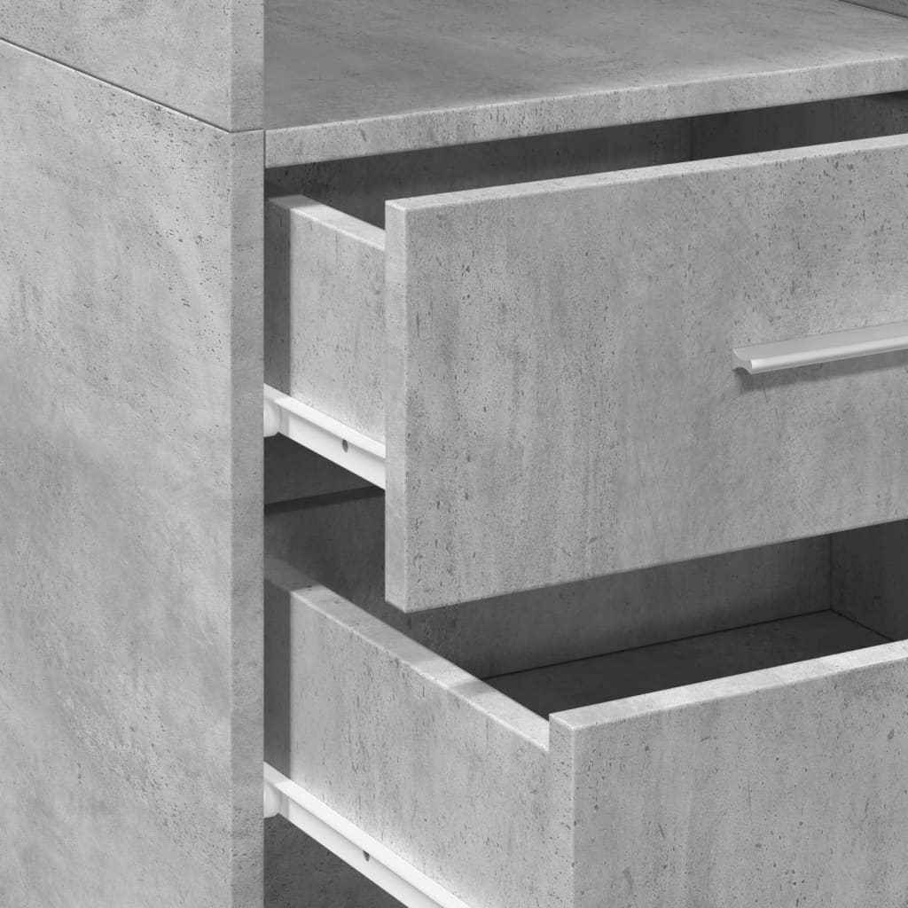 Credenza Grigio Cemento 40x42,5x185 cm in Legno Multistrato - homemem39