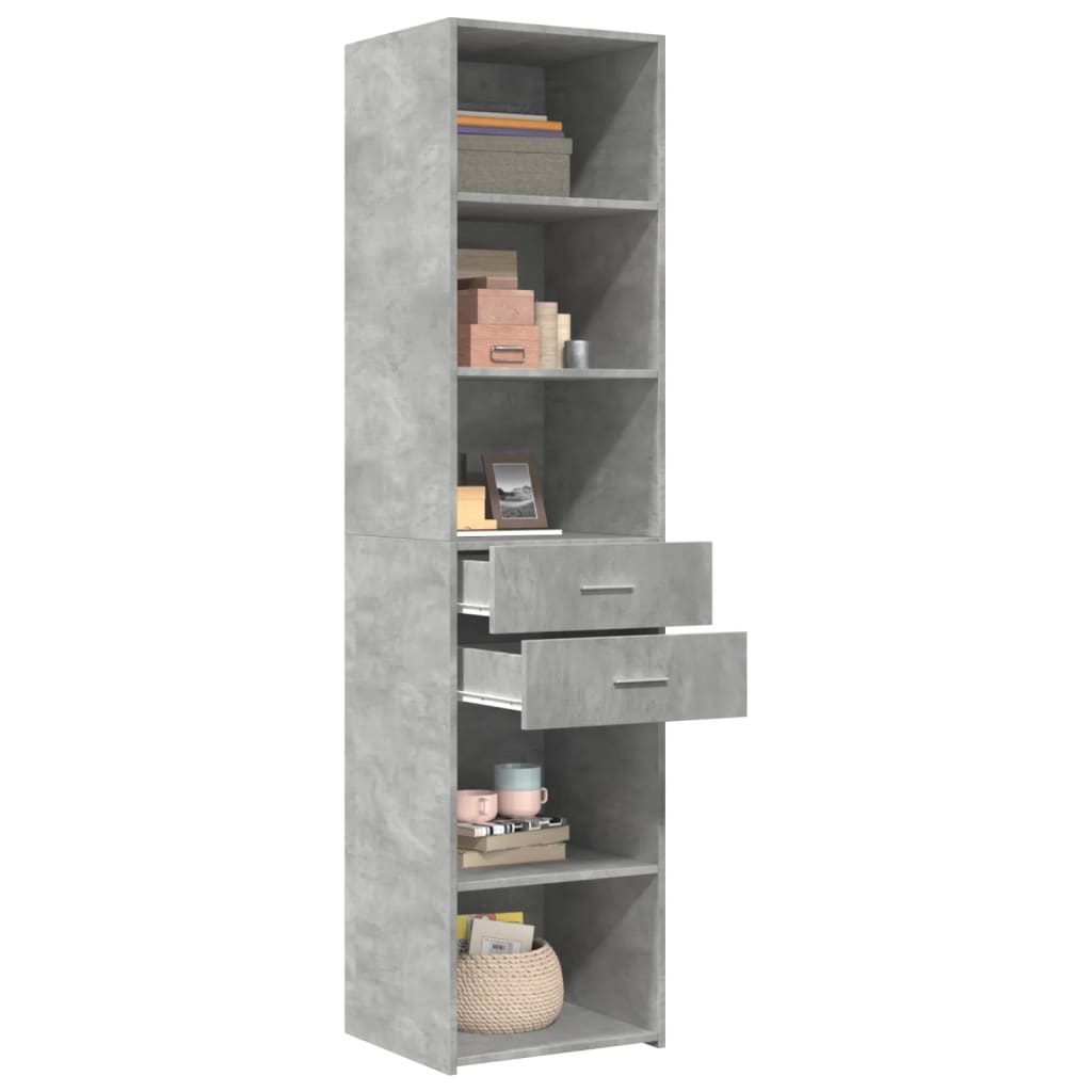 Credenza Grigio Cemento 45x42,5x185 cm in Legno Multistrato - homemem39