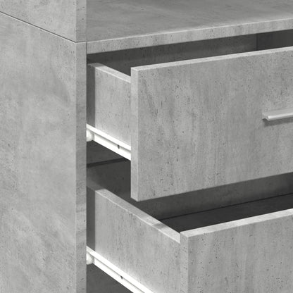 Credenza Grigio Cemento 45x42,5x185 cm in Legno Multistrato - homemem39