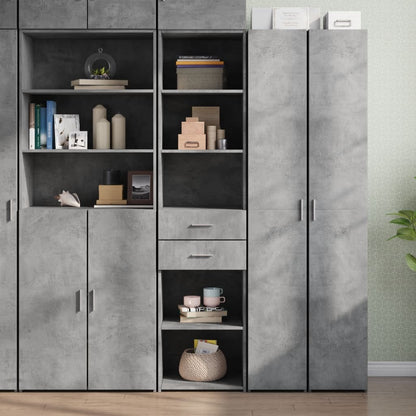 Credenza Grigio Cemento 45x42,5x185 cm in Legno Multistrato - homemem39