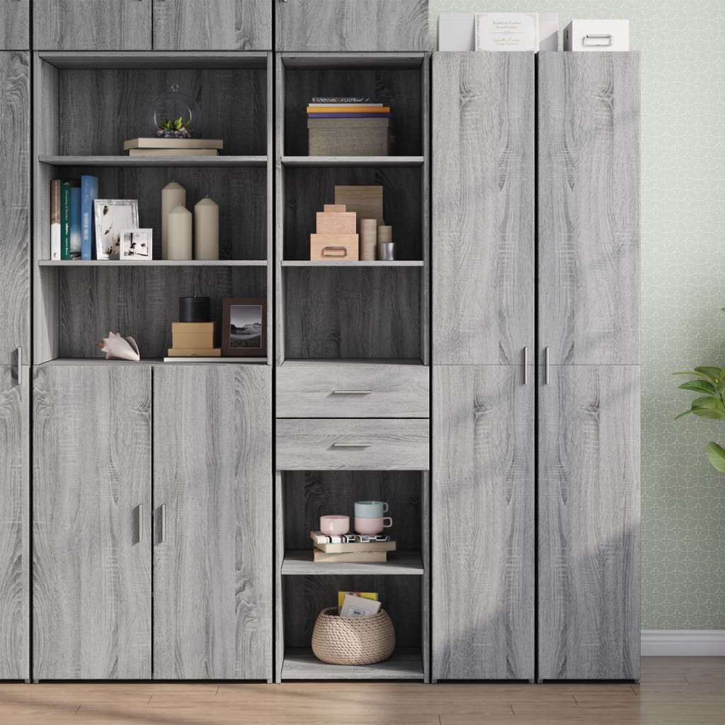 Credenza Grigio Sonoma 45x42,5x185 cm in Legno Multistrato - homemem39